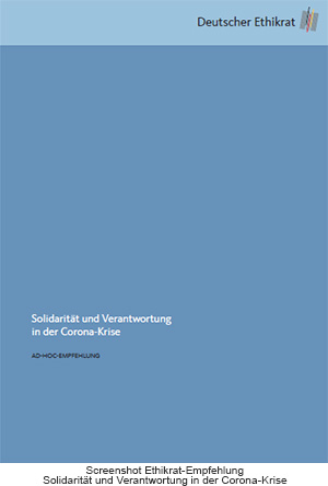 Ethikrat Ad-hoc-Empfehlung "Solidarität und Verantwortung in der Corona-Krise" vom 27.03.2020