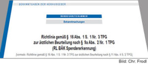 Richtlinie der Bundesärztekammer zur Spendererkennung 2020