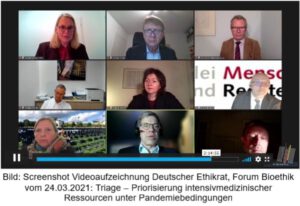 Ethikrat Online-Veranstaltung zu Triage 24.03.21