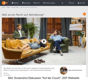 ZDF-Diskussion Auf der Couch - Gibt es ein Recht auf Abtreibung?